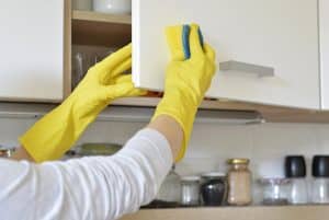 Disinfecting kitchen cabinets